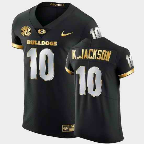 Men Georgia Bulldogs Kearis Jackson Golden Edition Black Authentic Jersey
